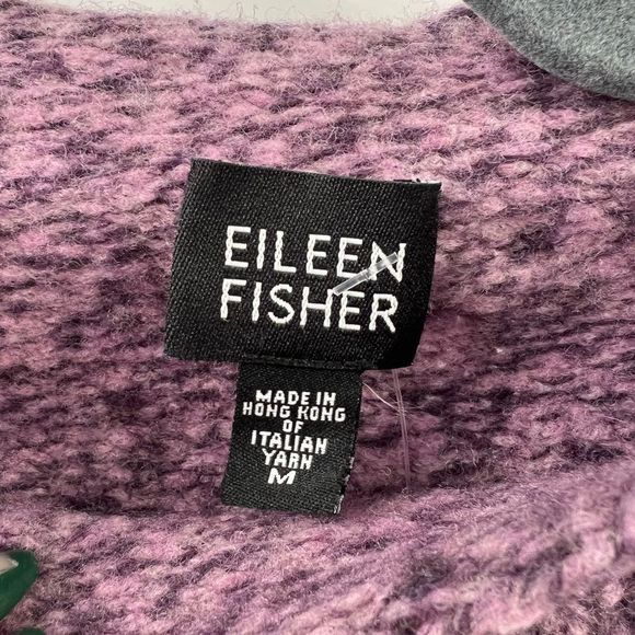 Eileen Fisher Mock Neck Italian Yarn Sweater Sz M - Picture 2 of 3